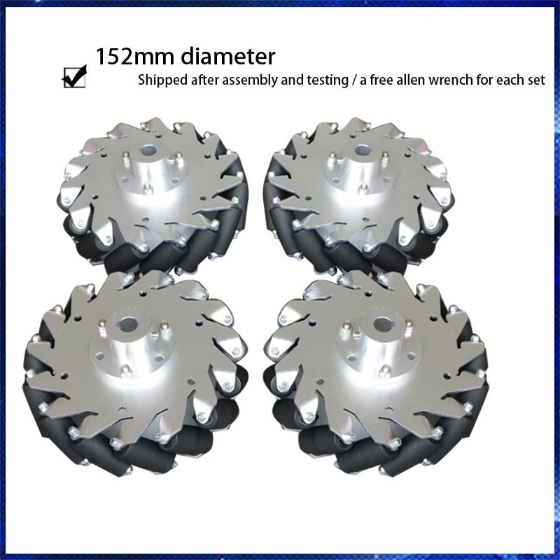 60kg load 152mm diameter all-round mecanum wheel, used for ros robot car chassis toy parts without keyway
60kg load 152mm diameter all-round mecanum wheel, used for ros robot car chassis toy parts without keyway