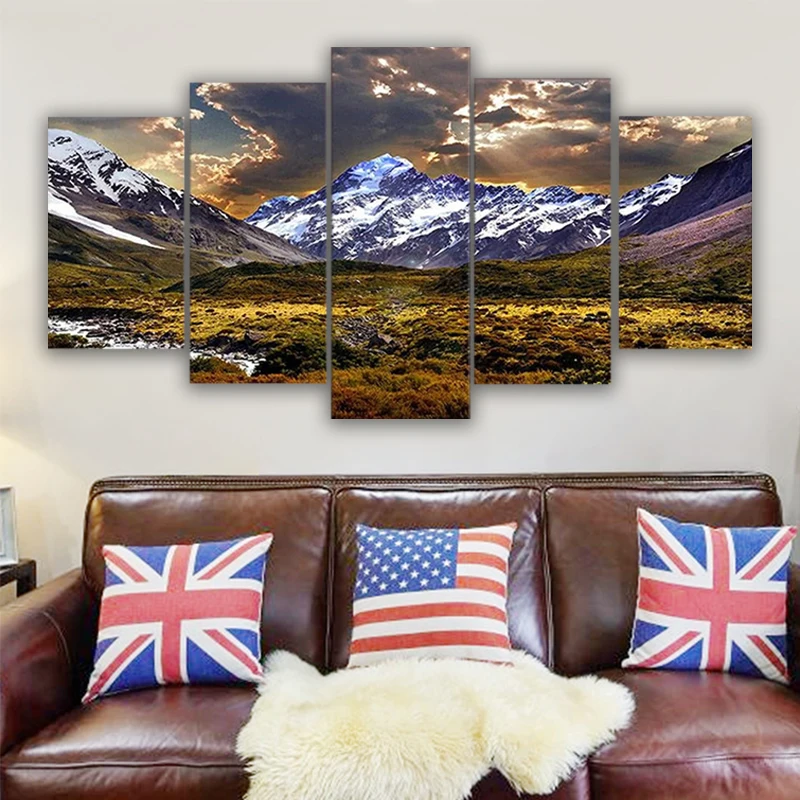 5 Pieces Wall Art Canvas Painting Icy Snow Mountain Sky Grassland Landscape Poster Modern Living Room Home Decoration Pictures
5 Pieces Wall Art Canvas Painting Icy Snow Mountain Sky Grassland Landscape Poster Modern Living Room Home Decoration Pictures