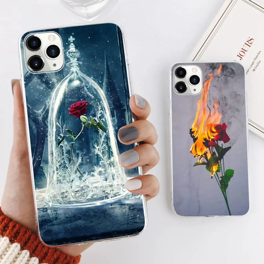 Чехол KISSCASE Flower для iPhone 11 Pro Max X 8 6 6s 7 Plus Мягкий чехол телефона с розовыми цветами XS XR
