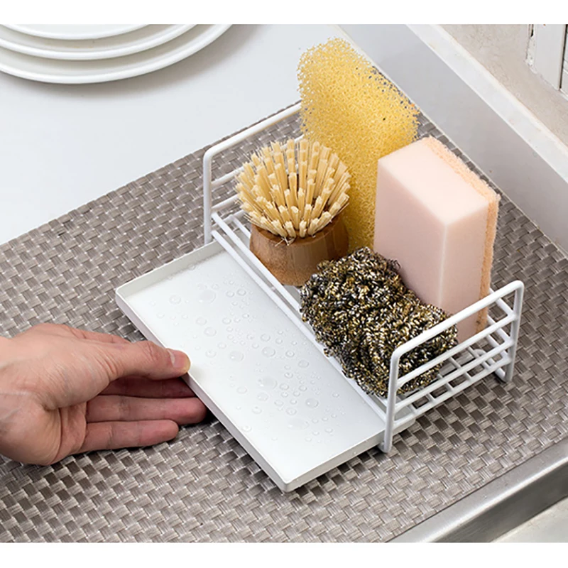 Multifunction Wrought Iron Sponge Cutlery Storage Shelf Home Kitchen Countertops Draining Organizer Tools Rack for Rags Sundries
Multifunction Wrought Iron Sponge Cutlery Storage Shelf Home Kitchen Countertops Draining Organizer Tools Rack for Rags Sundries