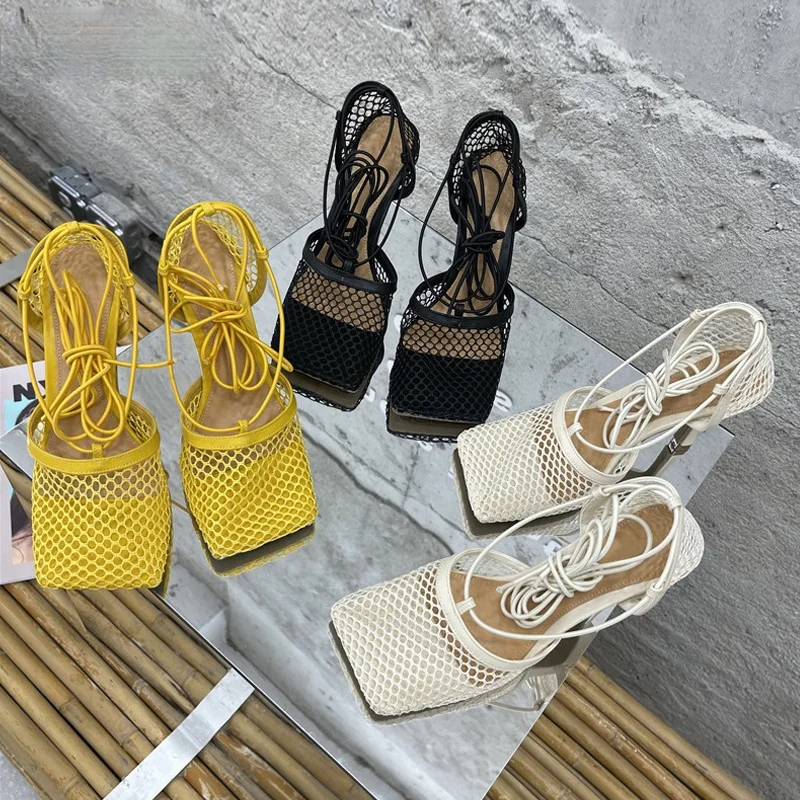 new MDUG 2021 New Sexy Yellow Mesh Pumps Sandals Female Square Toe high heel Lace Up Cross-tied Stiletto hollow Dress shoes
new MDUG 2021 New Sexy Yellow Mesh Pumps Sandals Female Square Toe high heel Lace Up Cross-tied Stiletto hollow Dress shoes
