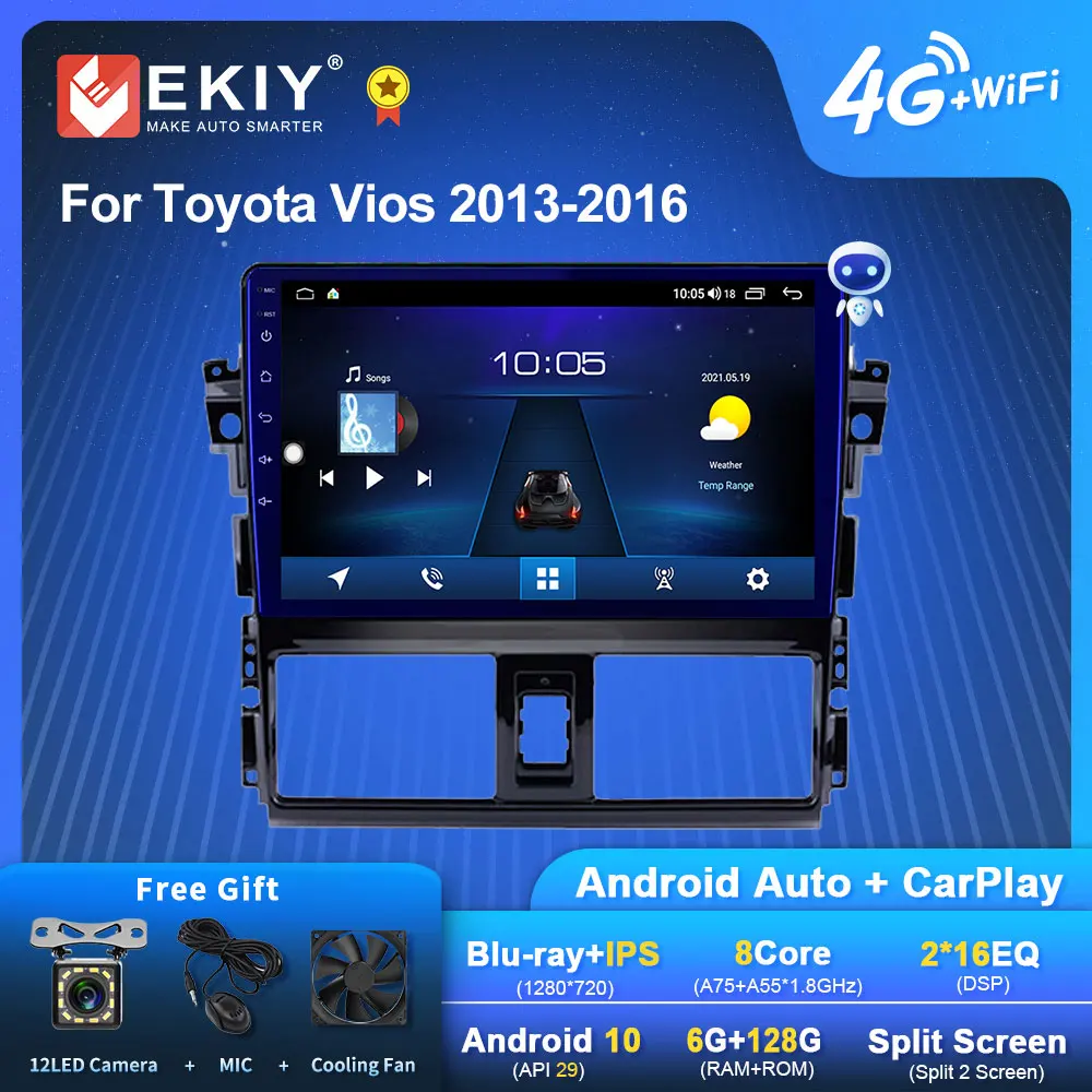 EKIY S7T Android 10 автомобильное радио для Toyota Vios 2013-2016 мультимедийный видео плейер рекордер головное устройство Carplay навигация GPS, DVD HU
EKIY S7T Android 10 автомобильное радио для Toyota Vios 2013-2016 мультимедийный видео плейер рекордер головное устройство Carplay навигация GPS, DVD HU