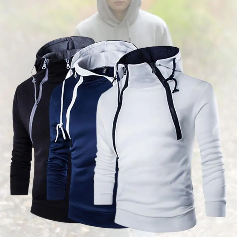 Autumn Winter Men Double Zipper Long Sleeve Color Block Coat Hoodie Sweatshirt
Autumn Winter Men Double Zipper Long Sleeve Color Block Coat Hoodie Sweatshirt