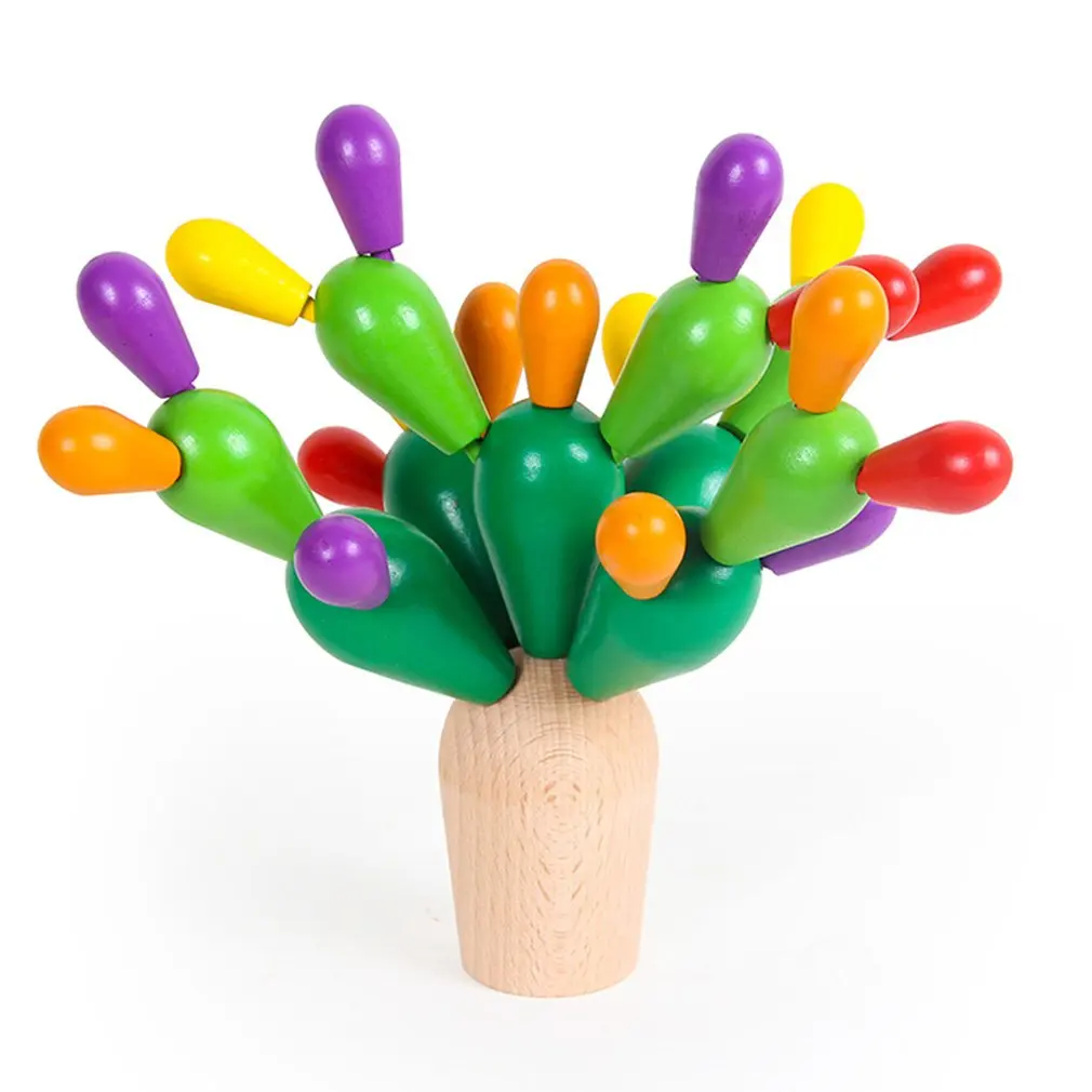 

Собранный кактус, детский деревянный кактус, ранняя модель, развивающая игрушка для мозга, строительные блоки, игрушка для равновесия