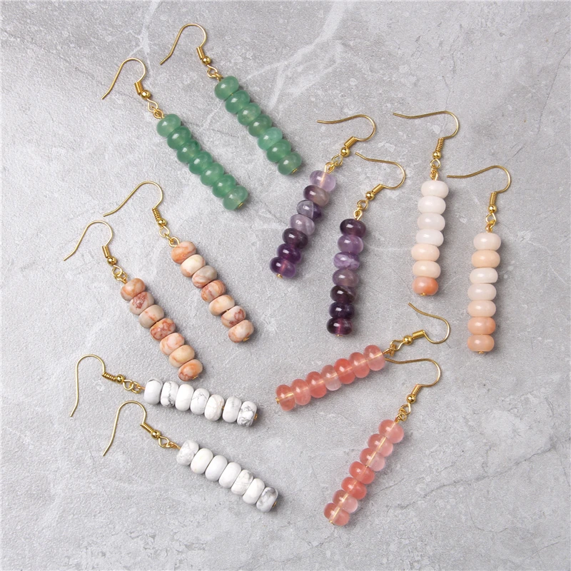 Vintage Natural Stone Earrings for Women Bohemian Eardrop Rondelle Gems Drop Earrings Long Dangle Female Jewelry Dropshipping
Vintage Natural Stone Earrings for Women Bohemian Eardrop Rondelle Gems Drop Earrings Long Dangle Female Jewelry Dropshipping
