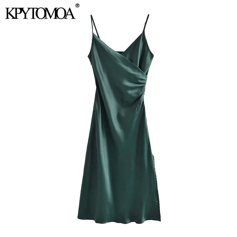 KPYTOMOA Women 2021 Fashion Pleated Slit Hem Cozy Midi Camisole Dress Vintage Backless Thin Straps Female Dresses Mujer
KPYTOMOA Women 2021 Fashion Pleated Slit Hem Cozy Midi Camisole Dress Vintage Backless Thin Straps Female Dresses Mujer
