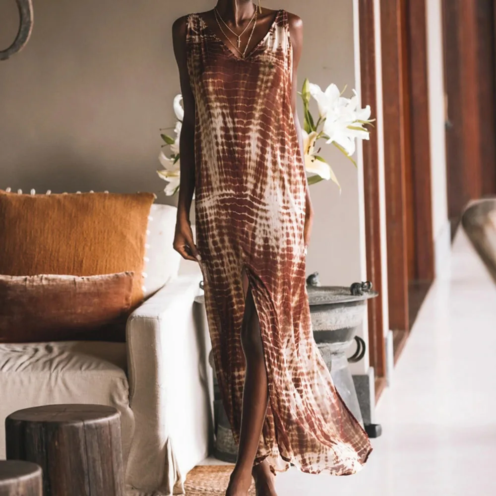 African Women's 2021 Summer New Printing Sleeveless Split Fork Irregular Women's Dress Western Style V-neck Fashion Sexy
African Women's 2021 Summer New Printing Sleeveless Split Fork Irregular Women's Dress Western Style V-neck Fashion Sexy