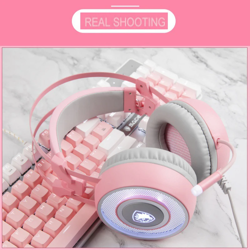 Sadea G60 wired gaming headset with microphone 7.1 channel noise reduction music gaming Internet cafe cartoon headset 
Sadea G60 wired gaming headset with microphone 7.1 channel noise reduction music gaming Internet cafe cartoon headset