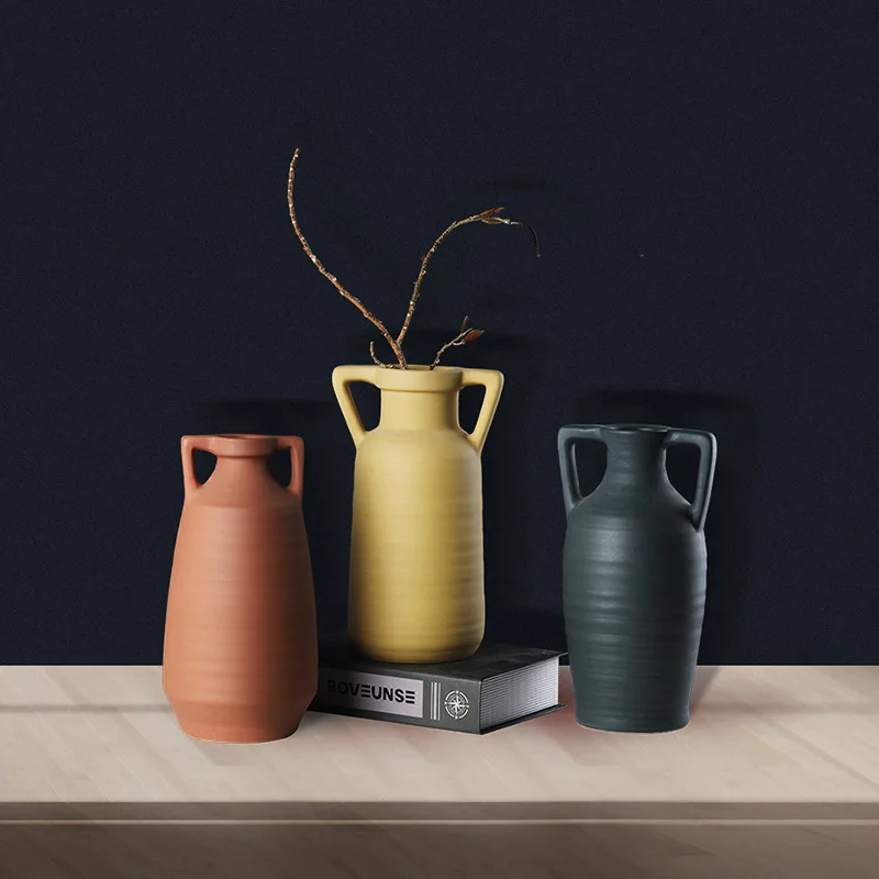 Cement texture vase creative double ear ceramic crafts restaurant decorations hotel decorations household vase
Cement texture vase creative double ear ceramic crafts restaurant decorations hotel decorations household vase