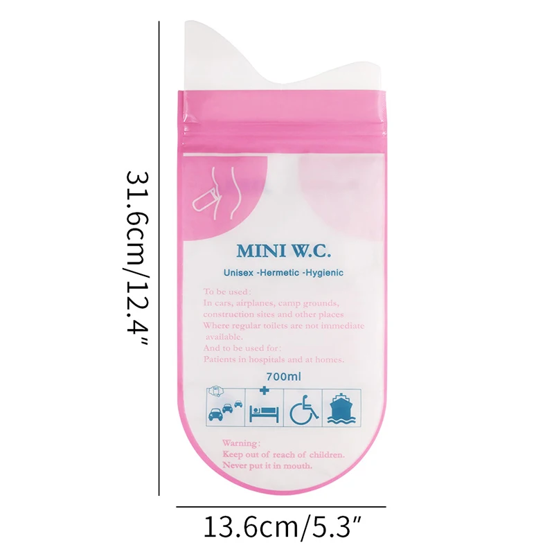 

700ml 4pcs Urine Bag Emergency Portable Car Vomit Bags Mini Mobile Toilets Disposable Handy Unisex Kids Using Outdoors Mini WC