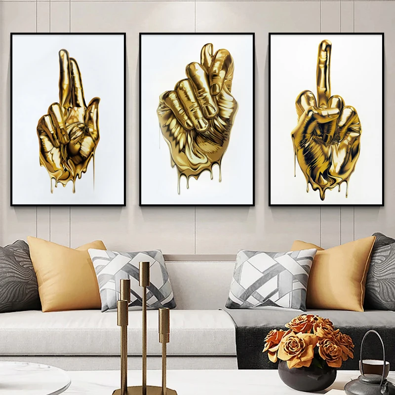 Abstract Metal Gold Middle Finger Statue Canvas Painting Posters and Prints Modern Wall Art Picture Interior Decoration for Home
Abstract Metal Gold Middle Finger Statue Canvas Painting Posters and Prints Modern Wall Art Picture Interior Decoration for Home