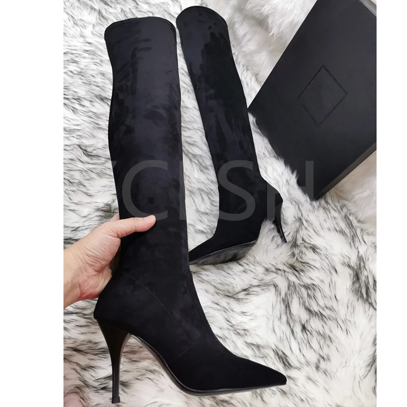 Женские брендовые дизайнерские Элегантные сапоги из натуральной кожи с острым носком Сапоги выше колена на шпильке пикантные новые сапоги ...
Женские брендовые дизайнерские Элегантные сапоги из натуральной кожи с острым носком Сапоги выше колена на шпильке пикантные новые сапоги ...