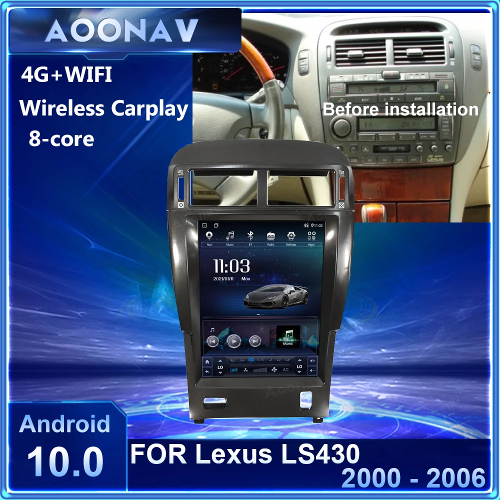 Android 10.0 car radio For Lexus LS430 XF30 LS 430 2000 -2006 multimedia player tesla screen GPS navigator built in carplay
Android 10.0 car radio For Lexus LS430 XF30 LS 430 2000 -2006 multimedia player tesla screen GPS navigator built in carplay
