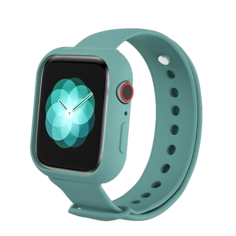 Мягкая силиконовая лента + чехол для Apple Watch 4 5 40 мм 44 браслет Iwatch серии защитный |