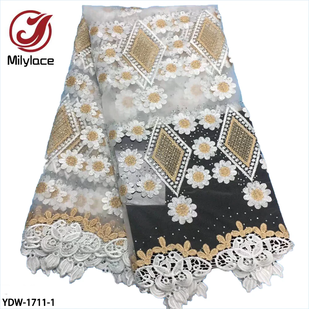 African Lace Fabric High Quatily French Lace Fabric Sequin Lace Fabric with Nice Desiger Tulle Lace Fabric for Dress YDW-1711
African Lace Fabric High Quatily French Lace Fabric Sequin Lace Fabric with Nice Desiger Tulle Lace Fabric for Dress YDW-1711