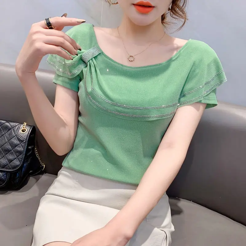 2021 New Summer Korean Solid Knitted Short Sleeve Pullover Tees Women Slim Solid Casual Base Female Round Neck T-shirts Top X132
2021 New Summer Korean Solid Knitted Short Sleeve Pullover Tees Women Slim Solid Casual Base Female Round Neck T-shirts Top X132
