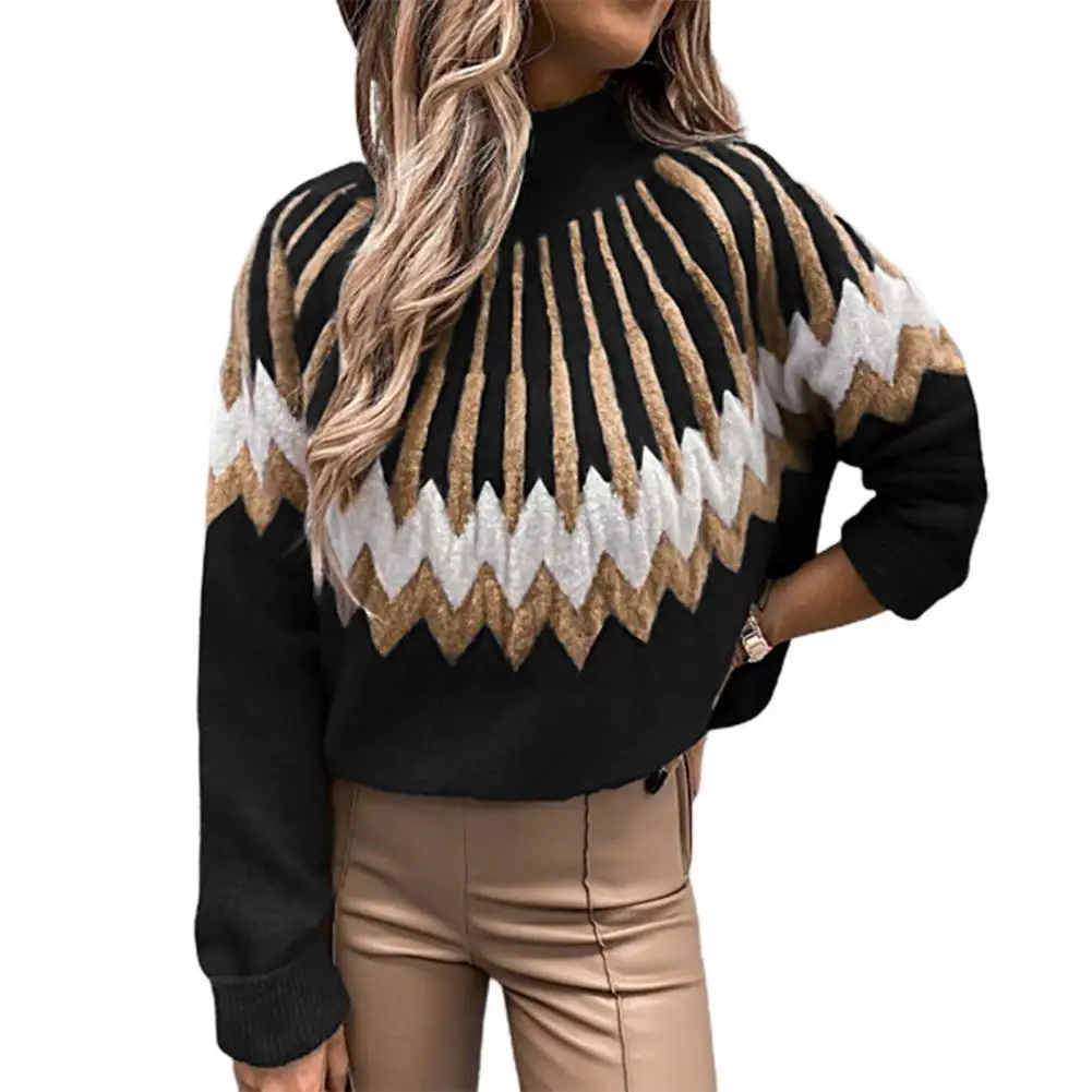 Женский свитер с ромбовидным узором, Свободный вязаный пуловер с воротником-хомутом, Осень-зима 2021
Женский свитер с ромбовидным узором, Свободный вязаный пуловер с воротником-хомутом, Осень-зима 2021