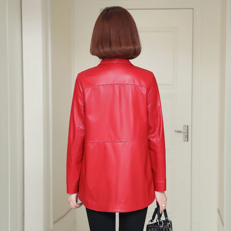 JCHB 2021 Haining genuine leather coat for women mid-length Autumn New sheepskin windbreaker single leather loose mom coat larg
JCHB 2021 Haining genuine leather coat for women mid-length Autumn New sheepskin windbreaker single leather loose mom coat larg