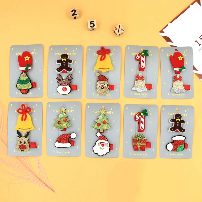 2 Pcs/set Cute Christmas Set Hair Clip Candy Santa Claus Hairpin Baby Girl Headdress Duckbill Clip Jewelry Gift Hair Accessories
2 Pcs/set Cute Christmas Set Hair Clip Candy Santa Claus Hairpin Baby Girl Headdress Duckbill Clip Jewelry Gift Hair Accessories