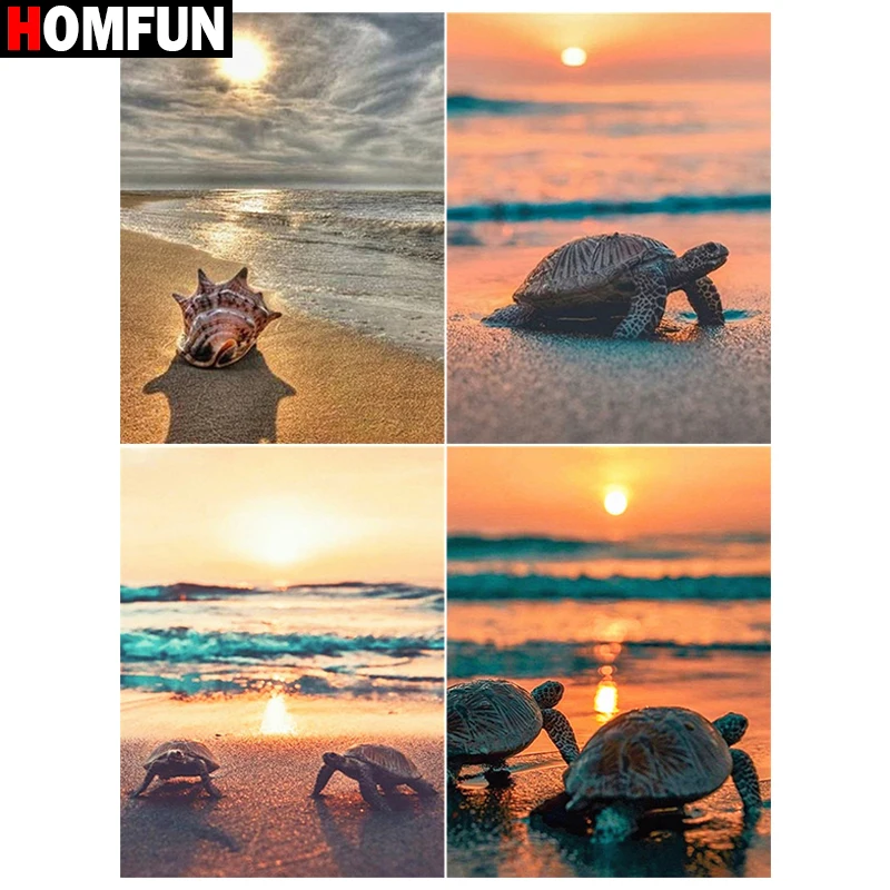 Алмазная 5D картина HOMFUN Черепаха морского восхода сделай сам вышивка крестиком
