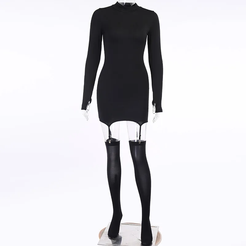 Y2K 2021 Fall Winter Fashion Black Middle Neck Long Sleeves Mini Women's Dresses Base Party Sexy bodycon Hook socks Dress Clothe
Y2K 2021 Fall Winter Fashion Black Middle Neck Long Sleeves Mini Women's Dresses Base Party Sexy bodycon Hook socks Dress Clothe