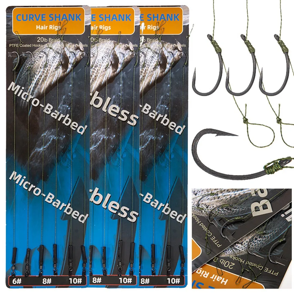 6pcs Carp Fishing Hook 15g Staineless Steel Ready Tied Hair Rigs Barbless Barbed Hooks Link Terminal Tackle Fishhooks
6pcs Carp Fishing Hook 15g Staineless Steel Ready Tied Hair Rigs Barbless Barbed Hooks Link Terminal Tackle Fishhooks