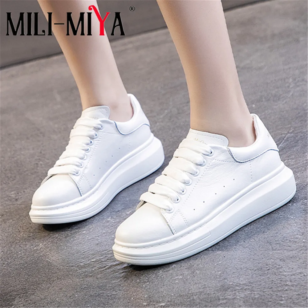 MILI-MIYA Classic Design Women Cow Leather Sneakers Round Toe Platform Heels Slip On Casual Street Shoes Plus Size 34-44
MILI-MIYA Classic Design Women Cow Leather Sneakers Round Toe Platform Heels Slip On Casual Street Shoes Plus Size 34-44
