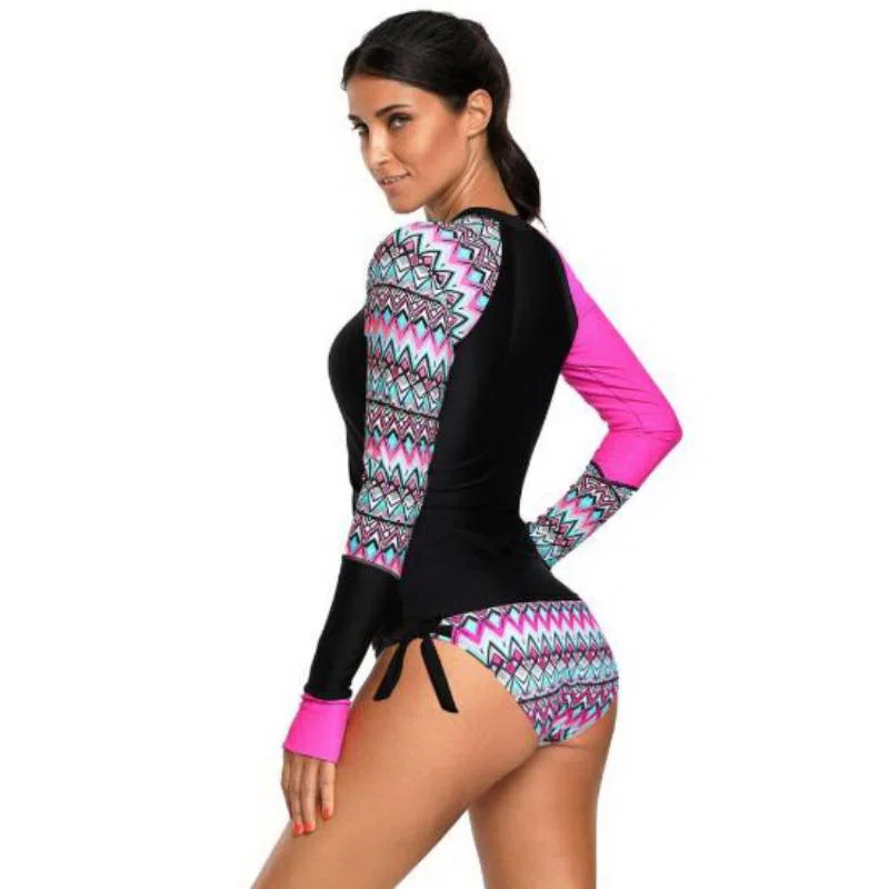 Surfing Women's Rash Guard Swimwear Long Sleeve Rashguard Biking Shirts Surf Top Retro Print Running Shirt Two piece Swimsuit
Surfing Women's Rash Guard Swimwear Long Sleeve Rashguard Biking Shirts Surf Top Retro Print Running Shirt Two piece Swimsuit