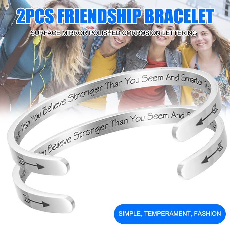 Newly 2pcs Inspirational Bracelets for Women Message Cuff Bangle Stainless Steel Friend Encouragement Gift CLA88
Newly 2pcs Inspirational Bracelets for Women Message Cuff Bangle Stainless Steel Friend Encouragement Gift CLA88