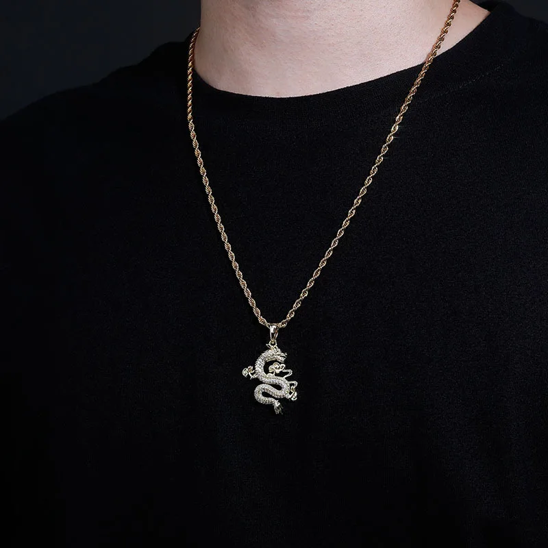 New Hip Hop Dragon Pendant Necklace Chinese Style Jewelry Cubic Zirconia Mascot Ornaments Lucky Symbol Pendant Christmas Gift
New Hip Hop Dragon Pendant Necklace Chinese Style Jewelry Cubic Zirconia Mascot Ornaments Lucky Symbol Pendant Christmas Gift