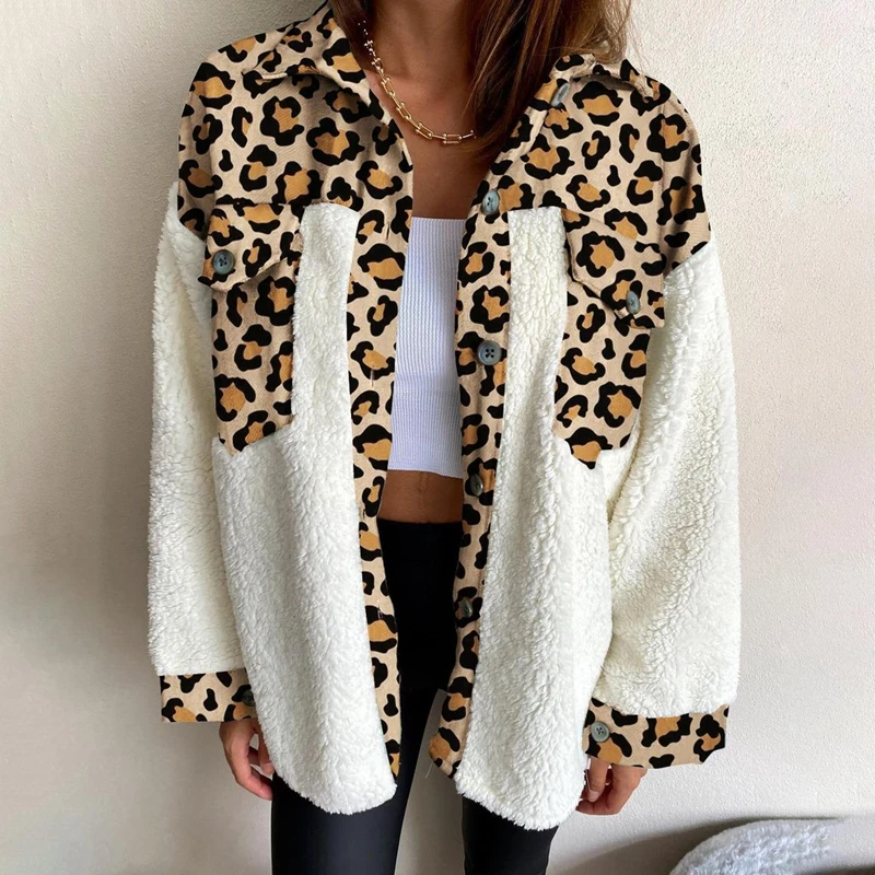 Women Lamb Fur Coat Warm Long Sleeve Stitching Plaid Pocket Jacket 2021 Female Spring Autumn Fashion Coat Shirt Streetwear 
Women Lamb Fur Coat Warm Long Sleeve Stitching Plaid Pocket Jacket 2021 Female Spring Autumn Fashion Coat Shirt Streetwear