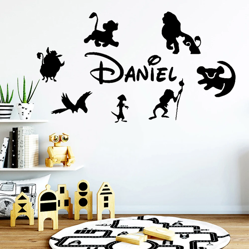 Wall Sticker Custom Name Lion King Decal Kids Bedroom Personalized Cartoon Decor Cute Simba Baby Room Decoration Meerkat Warthog
Wall Sticker Custom Name Lion King Decal Kids Bedroom Personalized Cartoon Decor Cute Simba Baby Room Decoration Meerkat Warthog