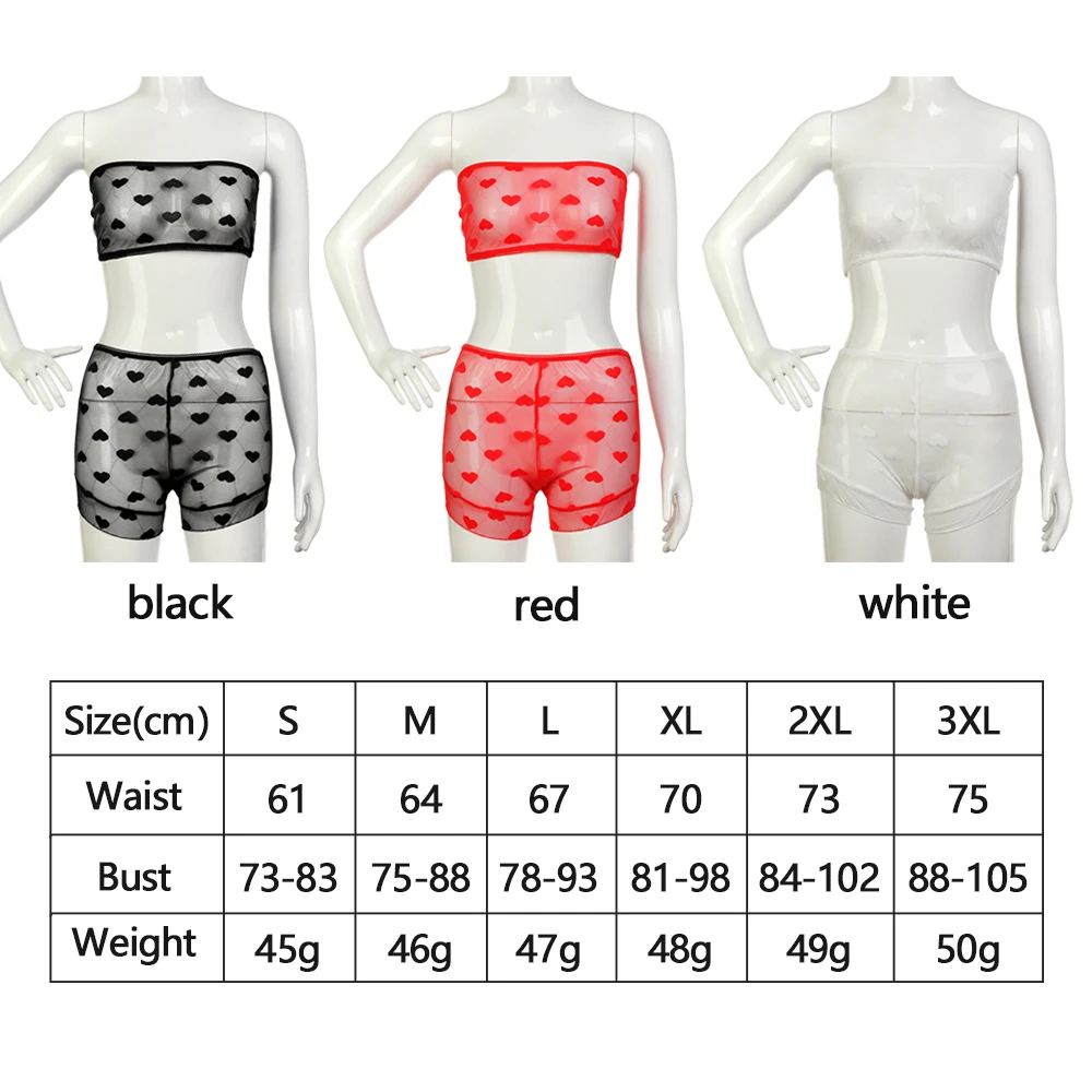 2PCS Women Lingerie Lace Babydoll Underwear Sexy Nightwear Heart Mesh Sleepwear G-string Set See-Through Bikini Lingerie Sets
2PCS Women Lingerie Lace Babydoll Underwear Sexy Nightwear Heart Mesh Sleepwear G-string Set See-Through Bikini Lingerie Sets