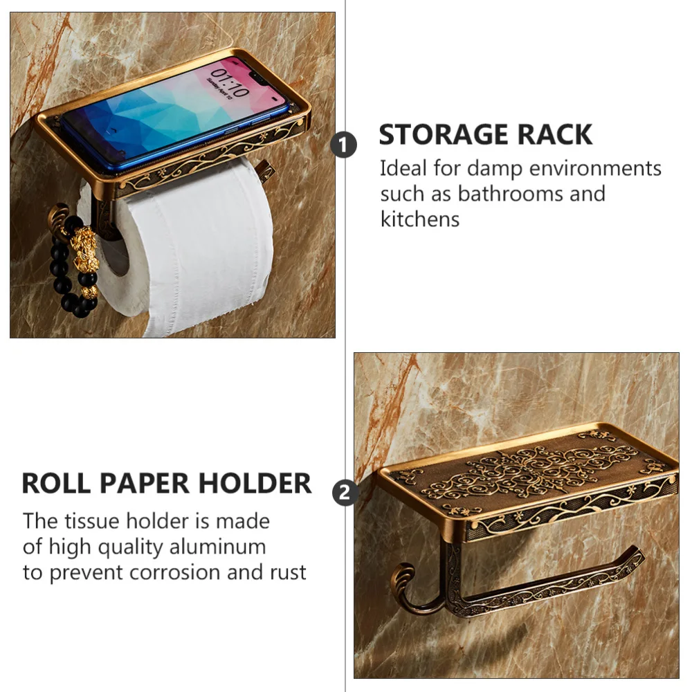 Rustproof Convenient Multipurpose Durable Roll Paper Holder Storage Rack Cellphone Organizer
Rustproof Convenient Multipurpose Durable Roll Paper Holder Storage Rack Cellphone Organizer