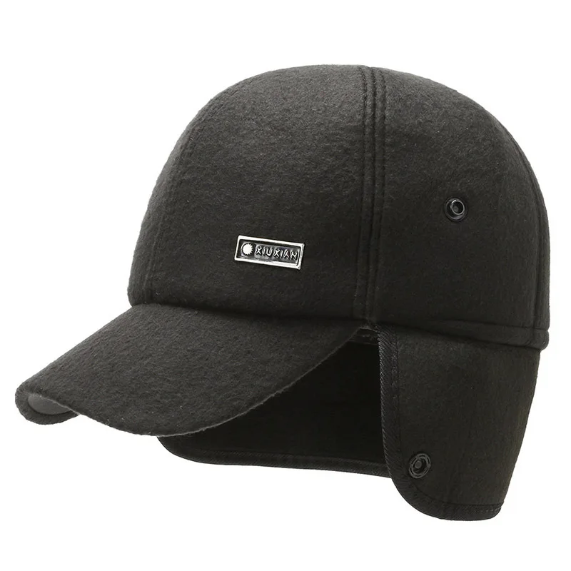 Men Autumn Winter Black Hat With Earflap For Male Outdoor Warm Ear Protection Solid Baseball Cap Middle-Aged Dad Bonnet Kpop L31
Men Autumn Winter Black Hat With Earflap For Male Outdoor Warm Ear Protection Solid Baseball Cap Middle-Aged Dad Bonnet Kpop L31
