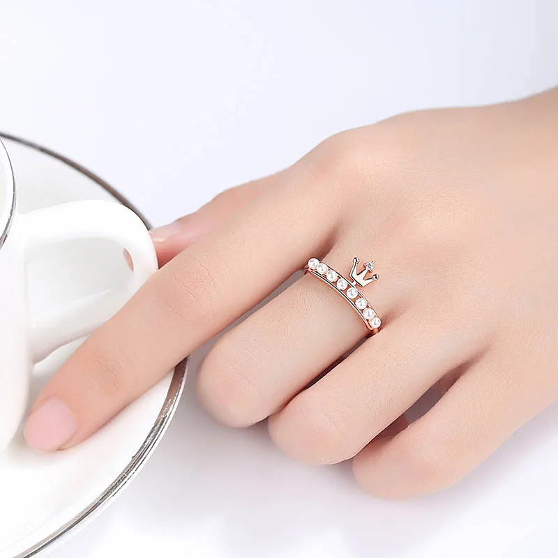 Jellystory Fashion 925 Silver Jewelry Women Rings with Crown shaped Natural Freshwater Pearl Zircon Gemstones Ring Wedding Gifts 
Jellystory Fashion 925 Silver Jewelry Women Rings with Crown shaped Natural Freshwater Pearl Zircon Gemstones Ring Wedding Gifts