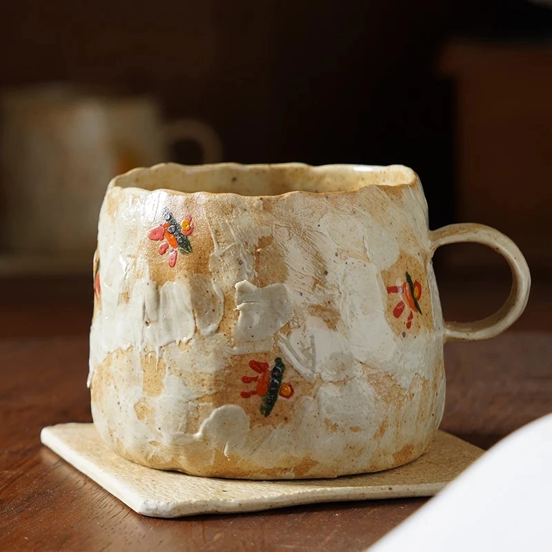 Creative hand retro rough pottery coffee cup spoon dish personalized designer make-up native Japanese handmade cup milk cup
Creative hand retro rough pottery coffee cup spoon dish personalized designer make-up native Japanese handmade cup milk cup
