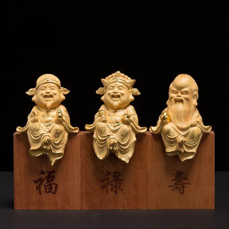 11CM Cute Three Gods Fu Lu Shou Boxwood Carving Car Small Ornaments Solid Wood Living Room Crafts
11CM Cute Three Gods Fu Lu Shou Boxwood Carving Car Small Ornaments Solid Wood Living Room Crafts