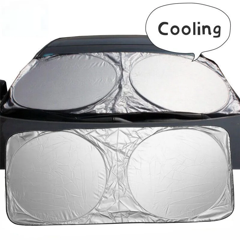 Double-ring Silver Coated Cloth Car Windshield Sun Shade Front Window Visor Cover Sunshade Silver Foil Anti UV Reflector
Double-ring Silver Coated Cloth Car Windshield Sun Shade Front Window Visor Cover Sunshade Silver Foil Anti UV Reflector