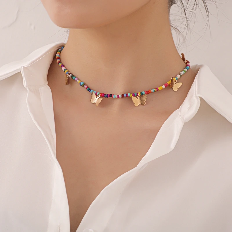 Choker Necklace For Women Beaded Butterfly Pandant Necklace Adjustable Clavicle Necklace Choker Girls Party Dress Decoration
Choker Necklace For Women Beaded Butterfly Pandant Necklace Adjustable Clavicle Necklace Choker Girls Party Dress Decoration
