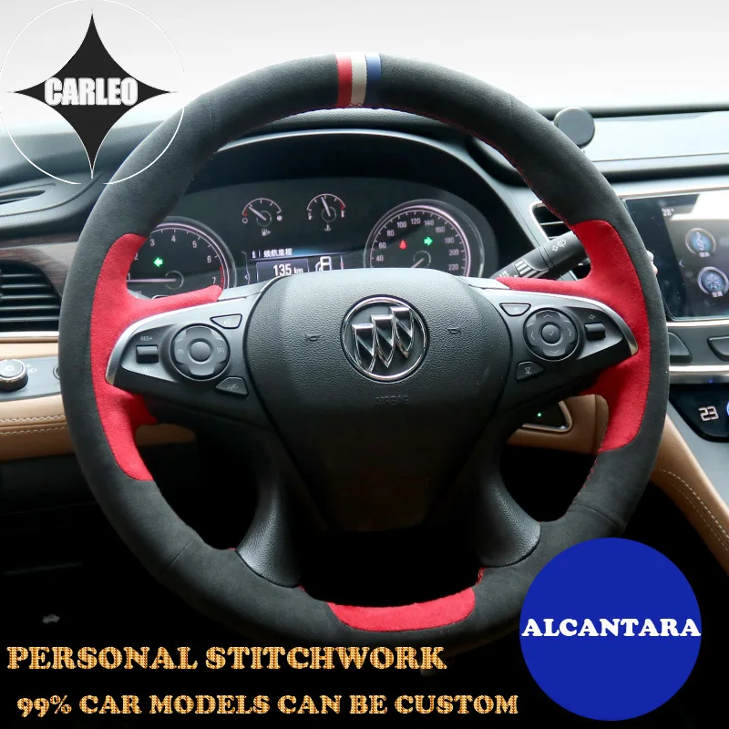 Stitchwork Alcantara Car Steering Wheel Cover for Buick Regal Excelle Encore Opel Astra Hand Sewing Personal Embroidery on Wrap
Stitchwork Alcantara Car Steering Wheel Cover for Buick Regal Excelle Encore Opel Astra Hand Sewing Personal Embroidery on Wrap