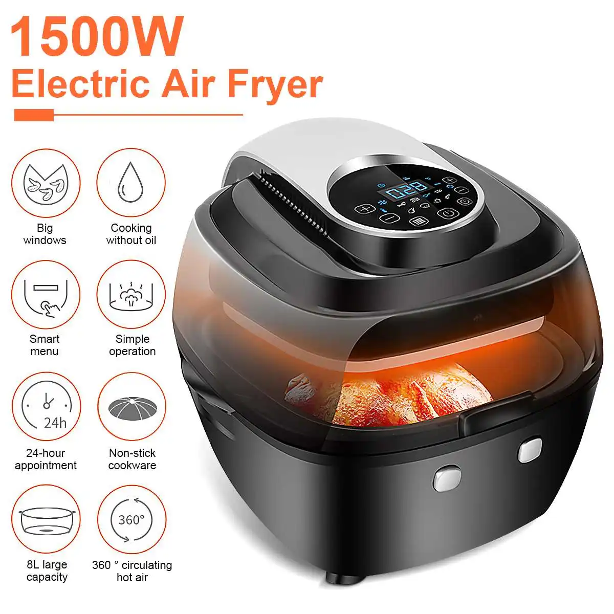 1500W 6L Air Fryer No Oil Home Cooking Multifunctional Electric Deep Fryer Cooker Without Oil French Fries Chicken Fryer 220V
1500W 6L Air Fryer No Oil Home Cooking Multifunctional Electric Deep Fryer Cooker Without Oil French Fries Chicken Fryer 220V