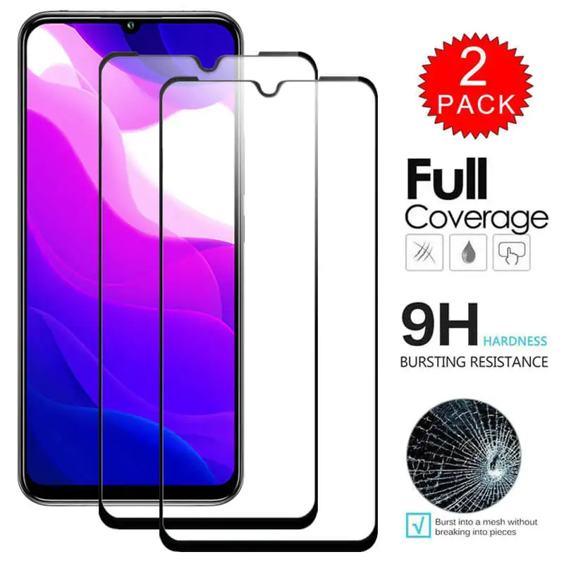 2 шт. Защитное стекло для Xiaomi Mi 10 Lite закаленное 9D полное покрытие Xiomi 9 Light SE LIte