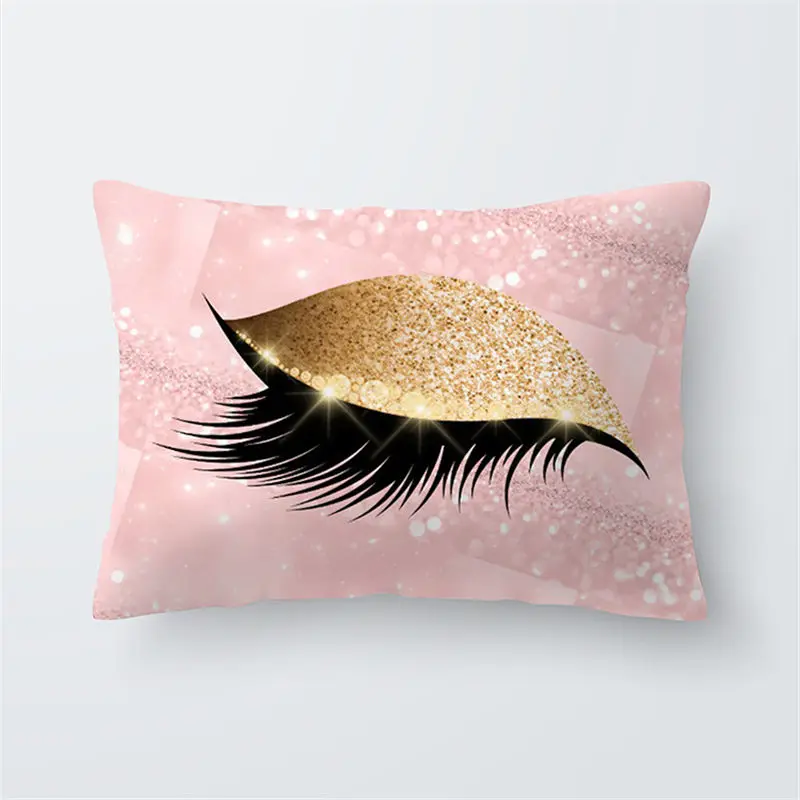Pink Golden Lash Out Soft Velvet Cushion Cover 30x50cm Marble Pillow Bedroom Sofa Decoration Cases | Дом и сад