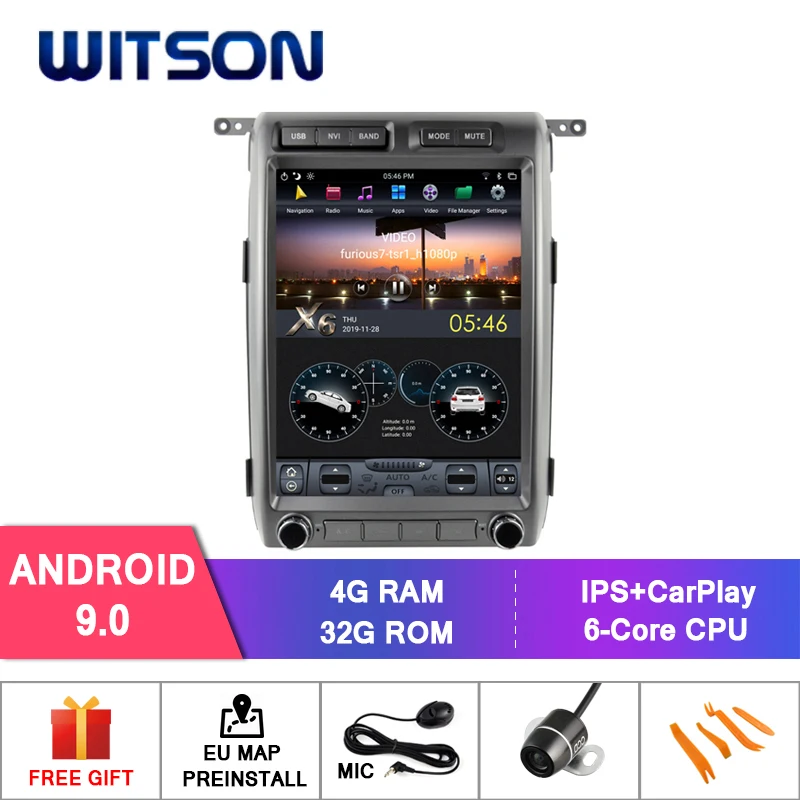 

WITSON Android 9.0 TESLA STYLE For FORD F150 2011-2014 LOW 4GB 32GB GPS NAVIGATION AUTO STEREO VERTICAL SCREEN+DAB+OBD Optional