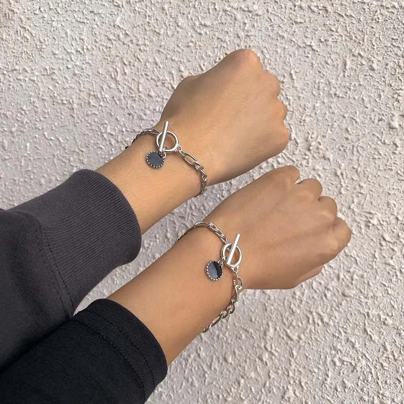 Trendy Jewelry 2 pcs Black Pendant Bracelet 2021 New Trend Silvery Plating Hip Hop Chain Bracelet For Celebration Party Gifts
Trendy Jewelry 2 pcs Black Pendant Bracelet 2021 New Trend Silvery Plating Hip Hop Chain Bracelet For Celebration Party Gifts