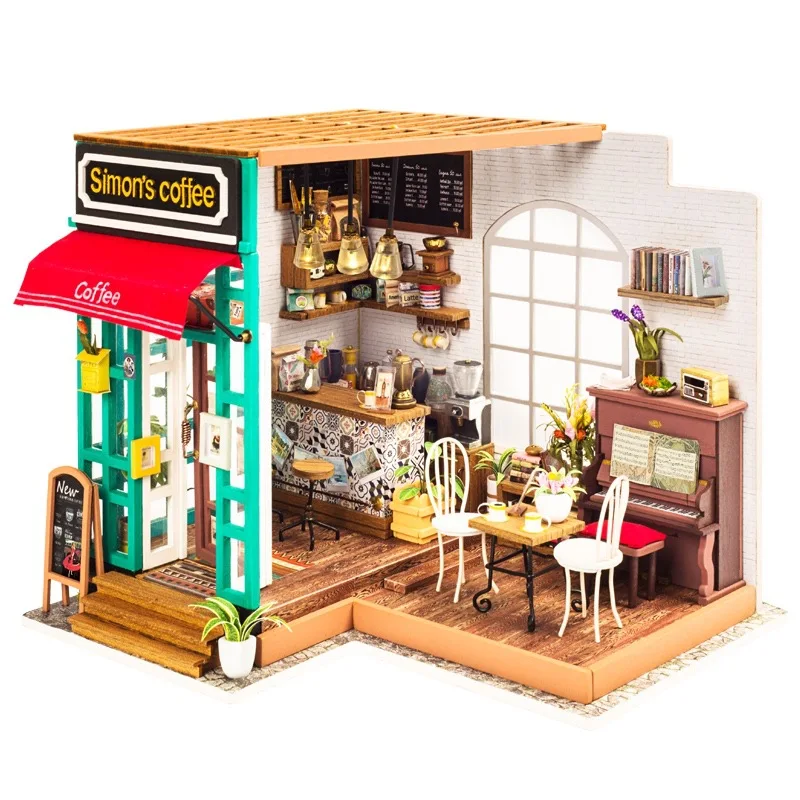 LED Coffee Time doll house furniture diy dollhouse wood diy doll house miniature dollhouse furniture children puzzle Toys gift
LED Coffee Time doll house furniture diy dollhouse wood diy doll house miniature dollhouse furniture children puzzle Toys gift