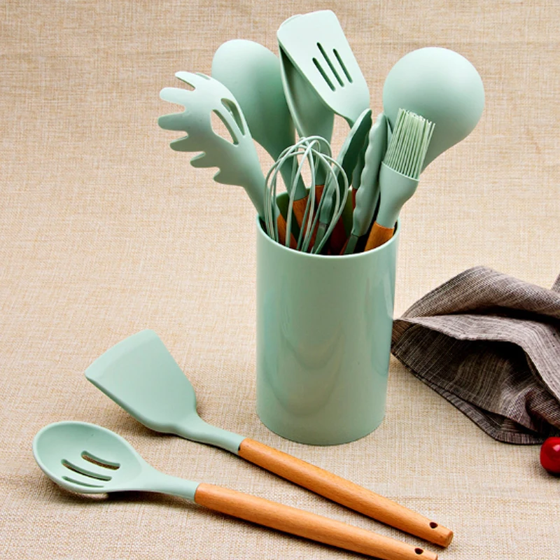 12PCS Silicone Cooking Utensils Set Non-stick Spatula Shovel Wooden Handle Cooking Tools Set With Storage Box Kitchen Tools
12PCS Silicone Cooking Utensils Set Non-stick Spatula Shovel Wooden Handle Cooking Tools Set With Storage Box Kitchen Tools
