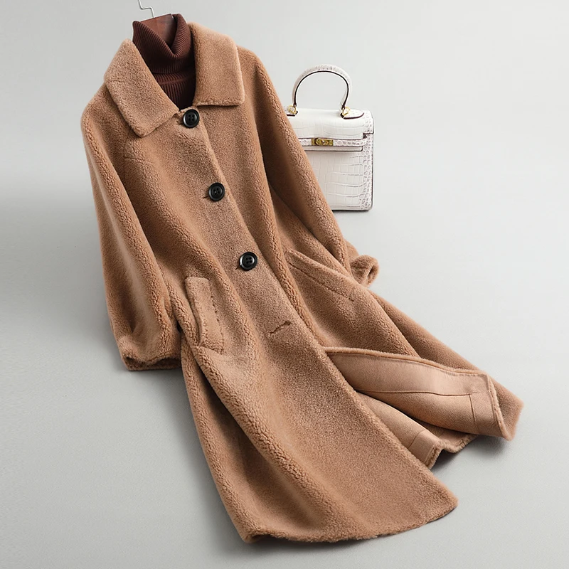 2019 New Winter Women's Woolen Coat Sheep Shearing Fur Large Size Long Real Mink Fur Collar Jackets Thick Warm Outerwears
2019 New Winter Women's Woolen Coat Sheep Shearing Fur Large Size Long Real Mink Fur Collar Jackets Thick Warm Outerwears