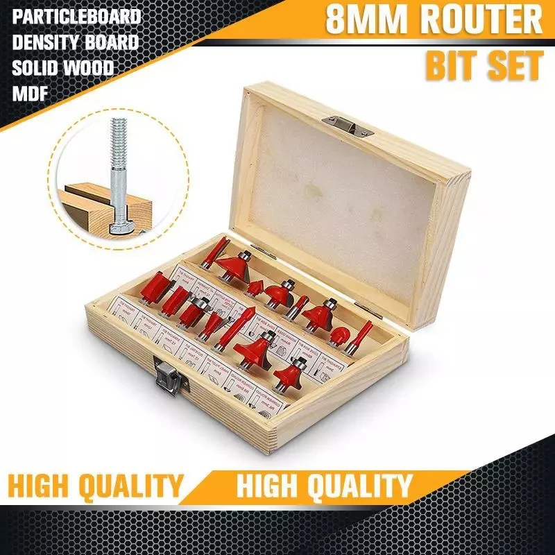 New Hot 12/15pcs Router Bit Set Alloy Milling Cutter Head for Electric Woodworking Engraving Machine Trimming Machine US
New Hot 12/15pcs Router Bit Set Alloy Milling Cutter Head for Electric Woodworking Engraving Machine Trimming Machine US